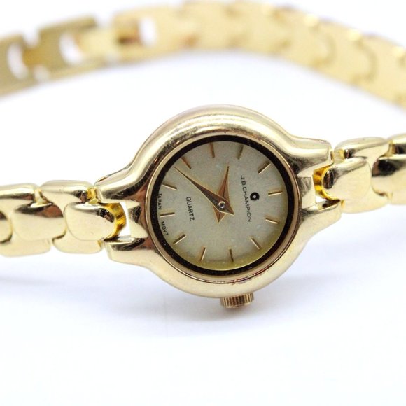 Vintage J.B Champion Watch Womens Gold Tone Stainless Steel Classic Gold Dial - Picture 6 of 8